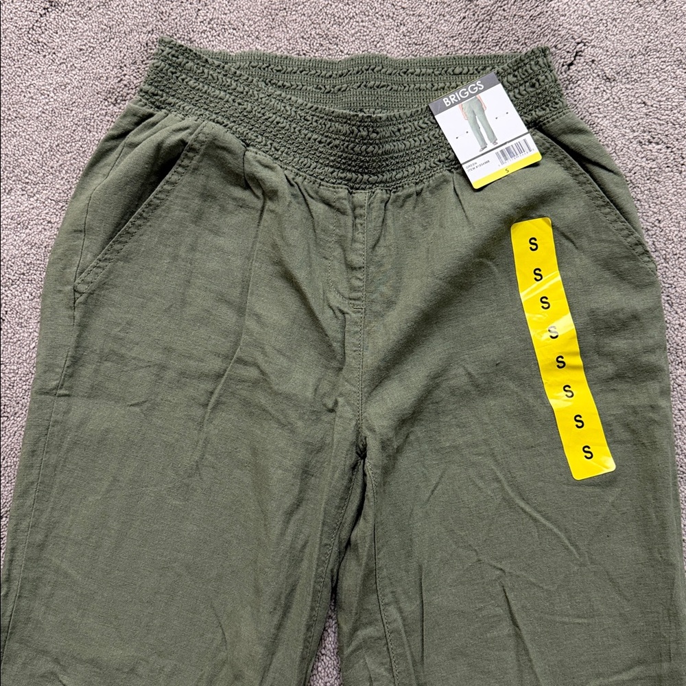 Briggs Women's Linen Blend Pants, Green, Small - Picture 3 of 6